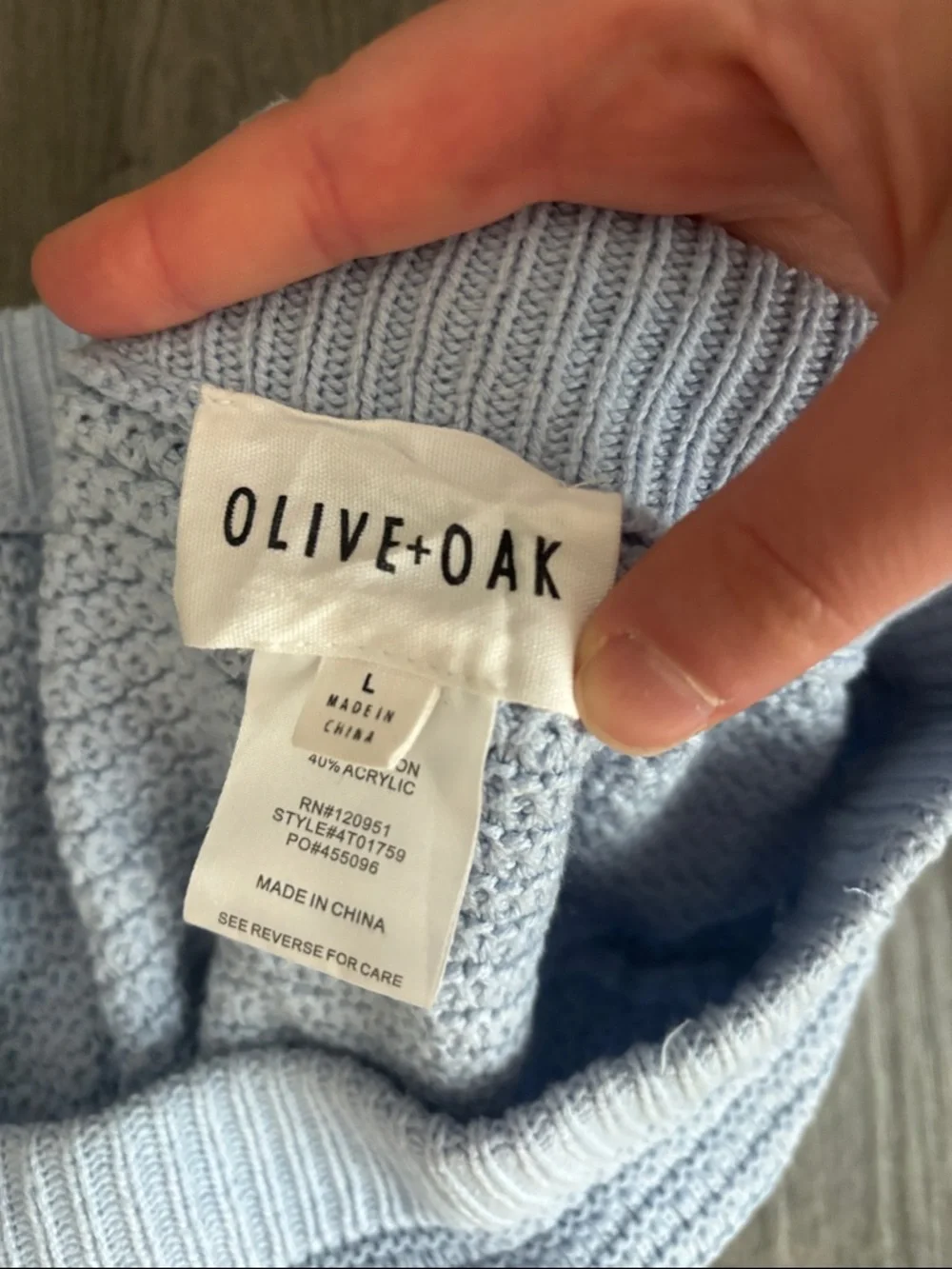 Olive & Oak Pale Blue Knit Set- Top and Midi Skirt - Picture 2 of 6